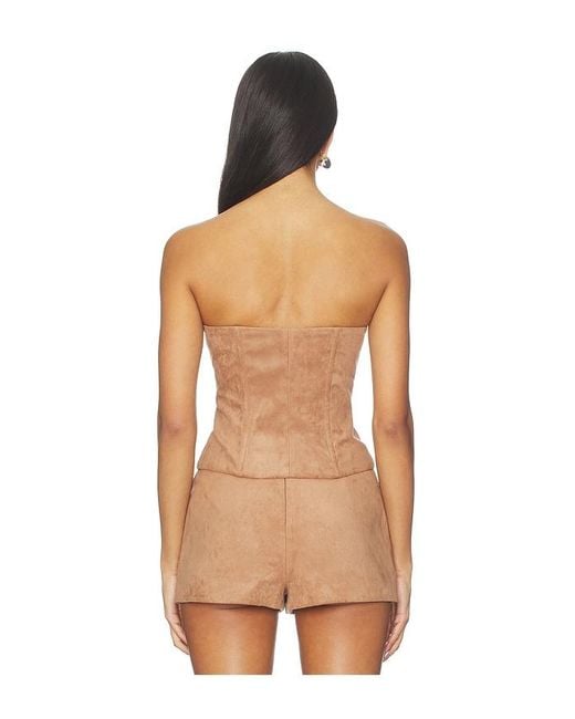 Tularosa Natural Jolie Faux Suede Top