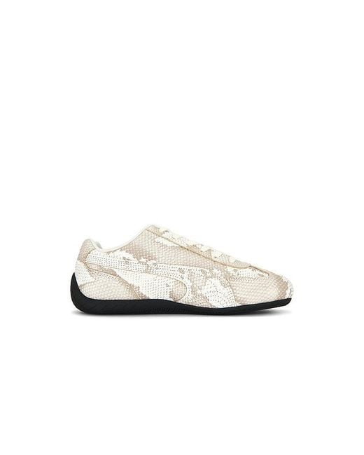 PUMA White Speedcat Snake Sneakers
