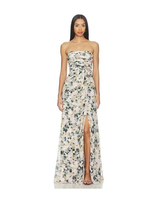 Cinq À Sept White Trailing Iris Magy Gown