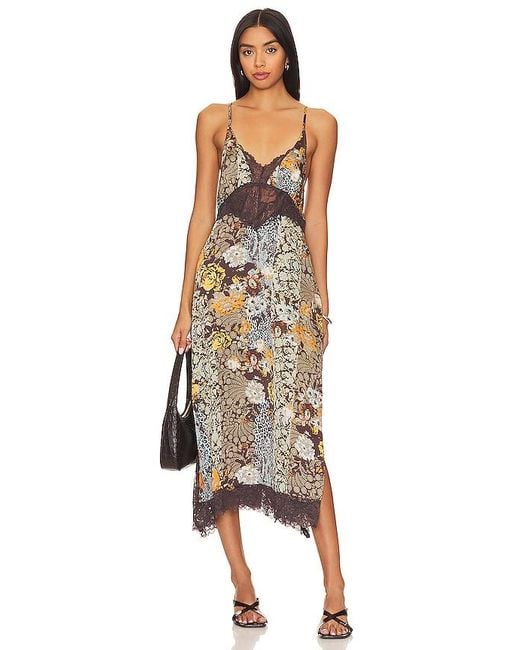 Free People Natural X Intimately Fp Right Now Midi Slip In Hot Fudge Combo