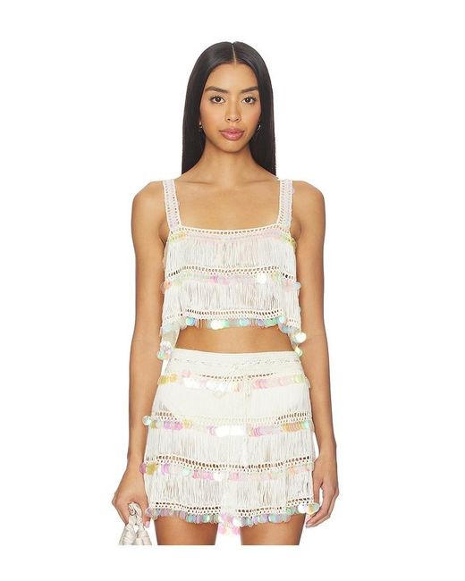 MY BEACHY SIDE White Viola Hand-Crocheted Top