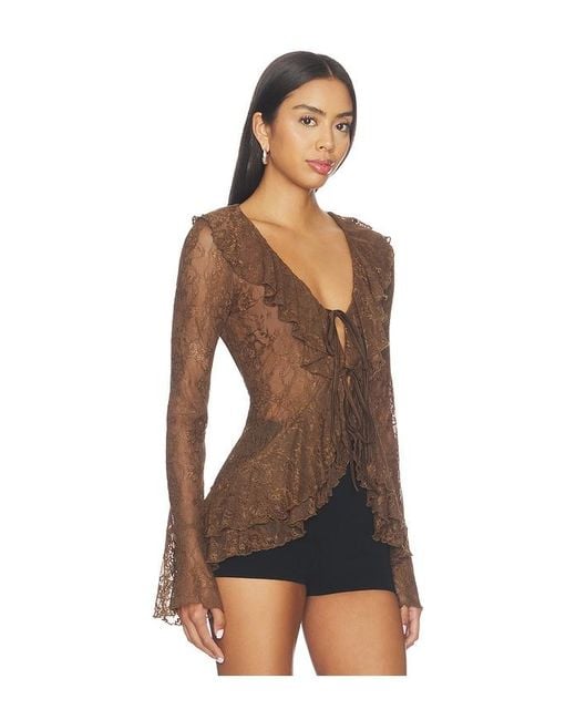 MORE TO COME Brown Alisia Top
