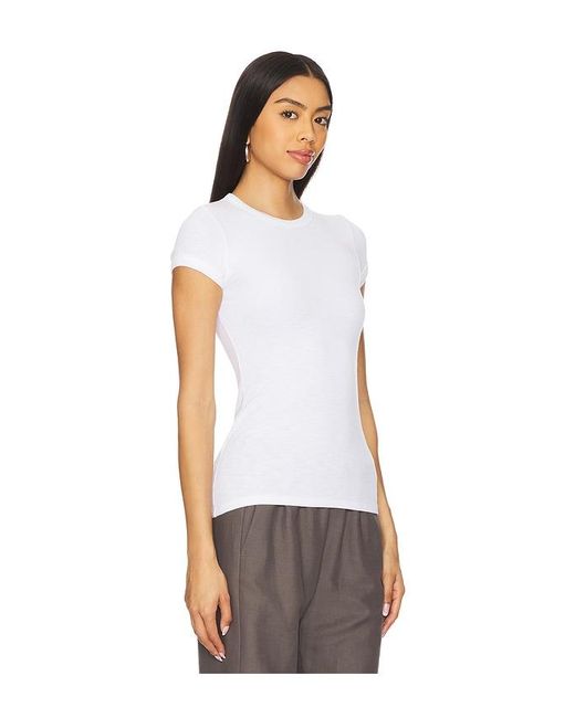 Enza Costa Cap Sleeve Crew Tee White