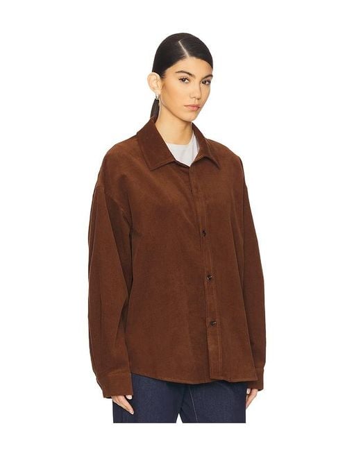 WAO Brown Oversized Corduroy Shirt