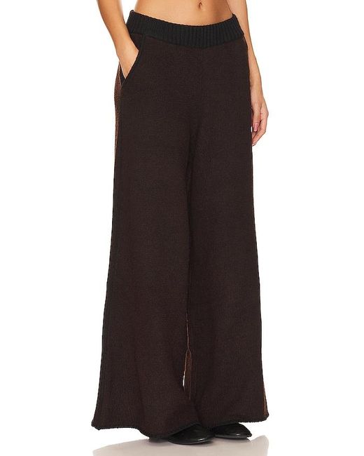 WeWoreWhat Black Piped Wide Leg Pull On Knit Pant