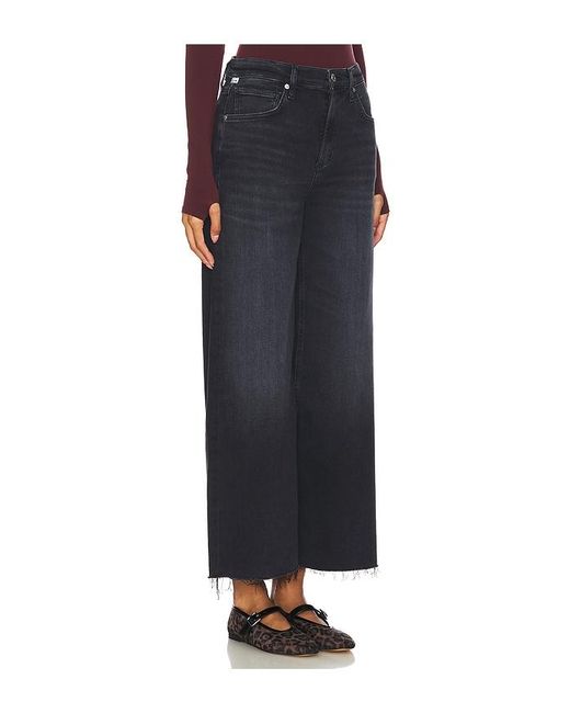 Citizens of Humanity Black Lyra Cropped Wide-Leg Jeans