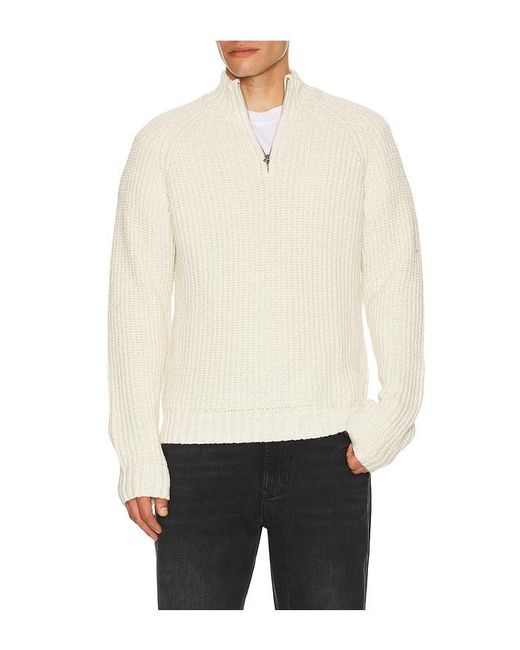 Rails Natural Stratton Quarter Zip Sweater for men