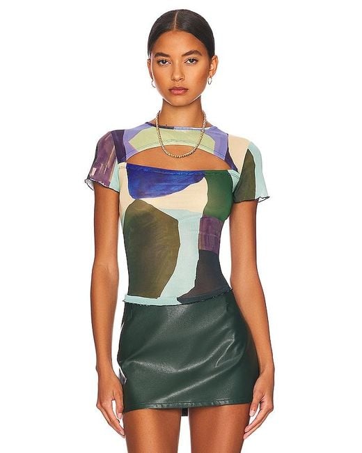 Miaou Blue X Paloma Elsesser Lace Back Tee