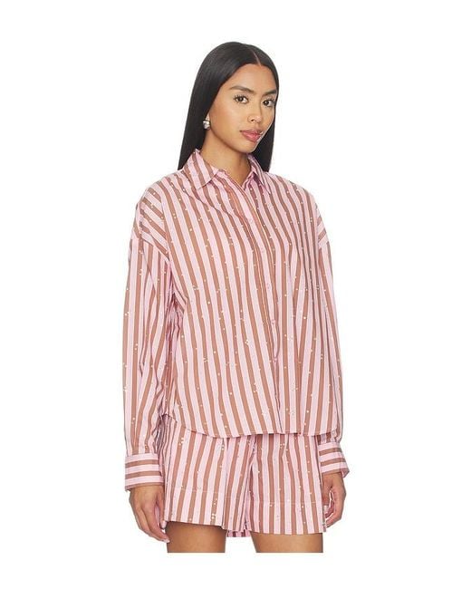 Essentiel Antwerp Red Jelief Rhinestone Shirt
