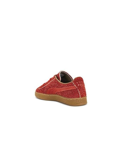 PUMA Red X Danielle Cathari Suede Fuzzy Sneaker