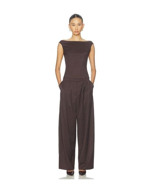 Remain Brown Cocoon Suiting Pants With Pleats
