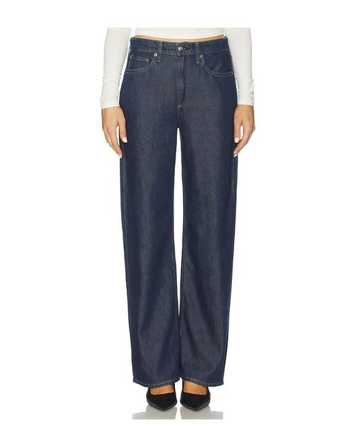 Rag & Bone Blue Featherweight Logan Wide Leg Jeans