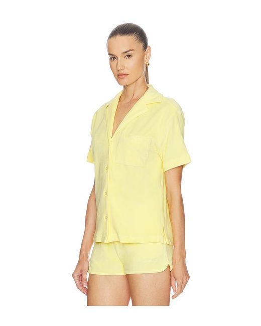 Hunza G Yellow Resorthemd Aus Frottee Towelling Resort Shirt