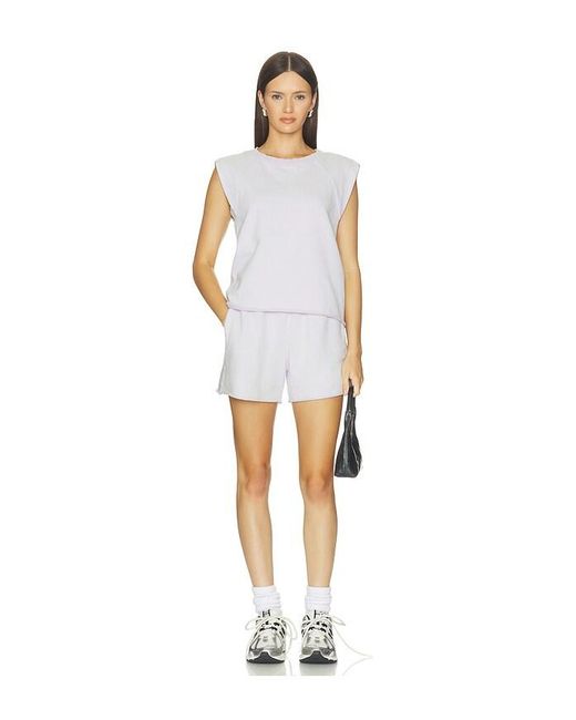Bobi White Raglan Muscle Tank Top