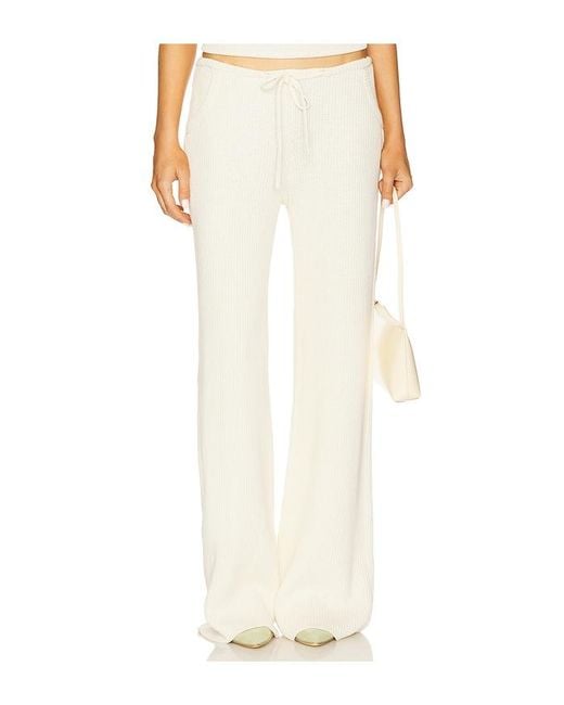AYA MUSE White Knit Drawstring Pants