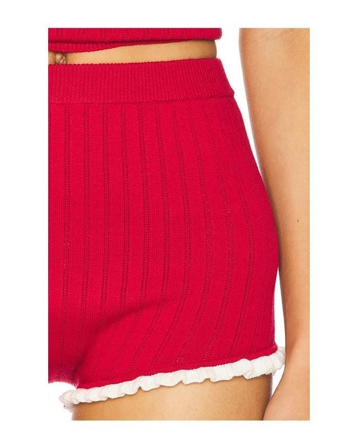 MAJORELLE Red Brielle Shorts
