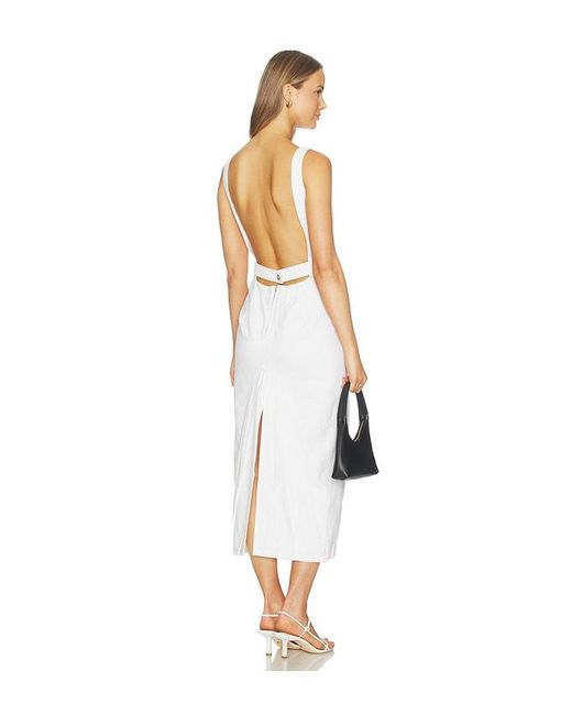 Et Ochs White Farley Denim Midi Dress
