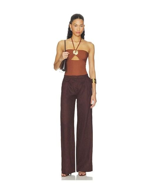 PATBO Brown Cora Knit Bodysuit