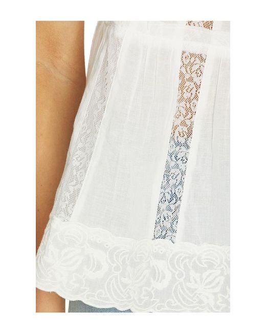 For Love & Lemons White Breezy Cotton Top
