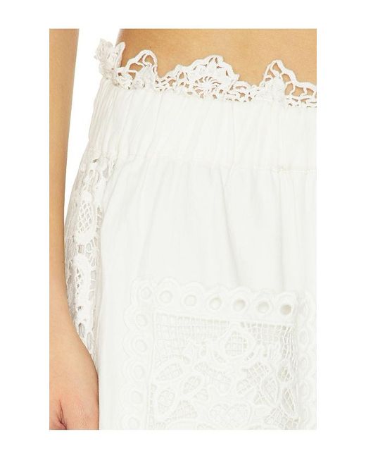 Sea White Gardener Embroided Skirt