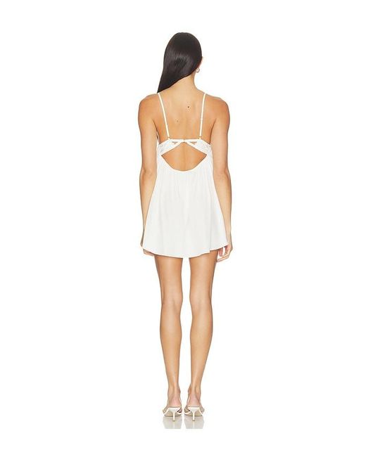 Fleur du Mal White Lily Lace Babydoll Dress