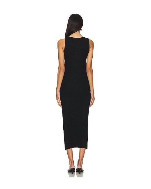 BUMPSUIT Black Soft Rib Boat Neck Midi Dress