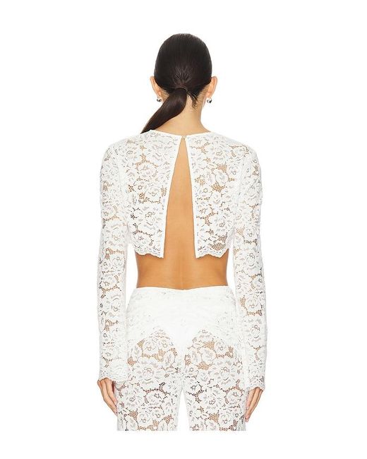 Shani Shemer White Ella Crop Top