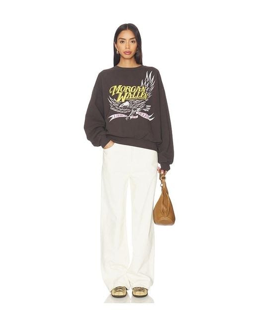 Daydreamer Brown Morgan Wallen Classic Eagle Oversized Crew Sweatshirt