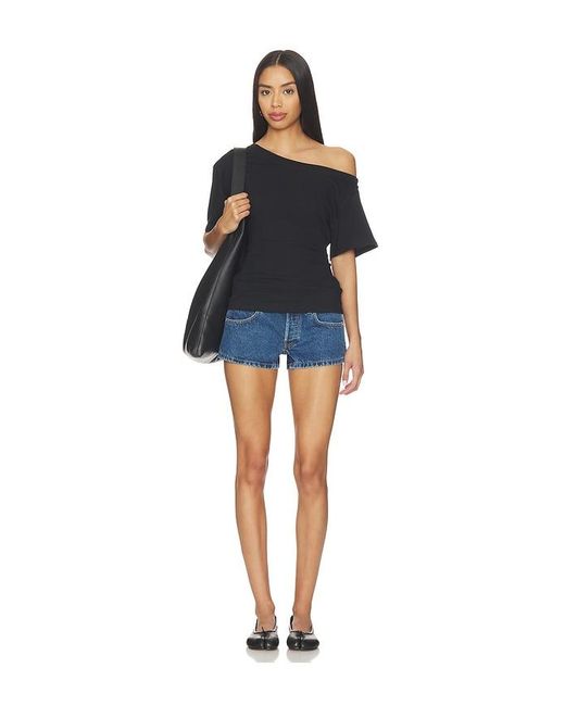 EB DENIM Blue Elena Off The Shoulder Tee
