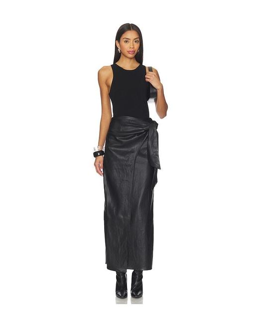 ALL THE WAYS Black Kassidy Faux Leather Skirt