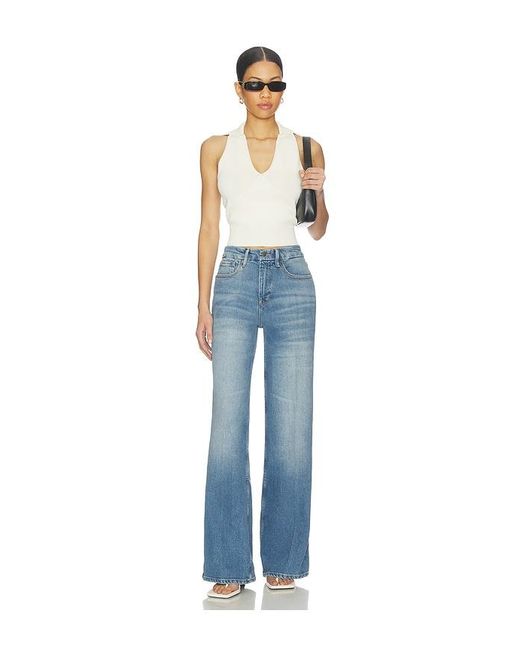 GOOD AMERICAN Blue Good Skate Wide Jeans