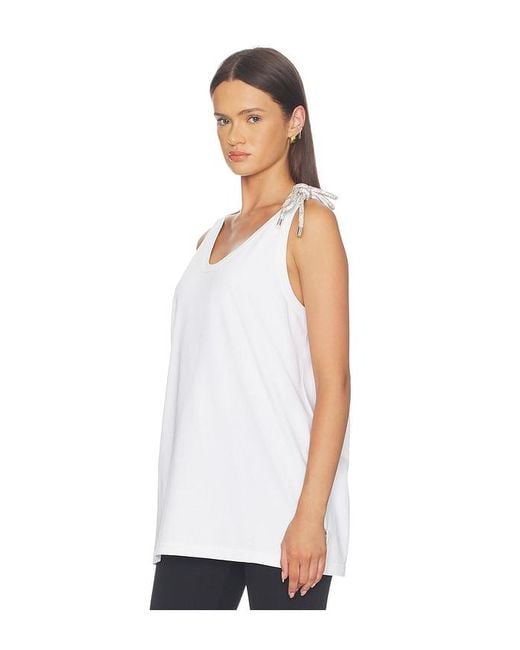 Area White Crystal Knot Tank Top