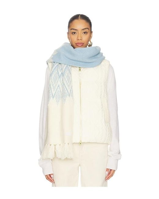 Varley White Sebastian Jacquard 2.0 Scarf