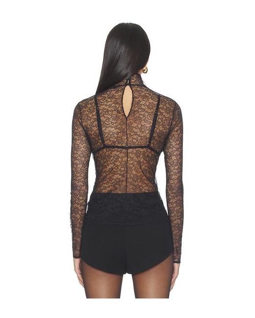 Kiki de Montparnasse Black Petite Fleur Ls Turtleneck Top