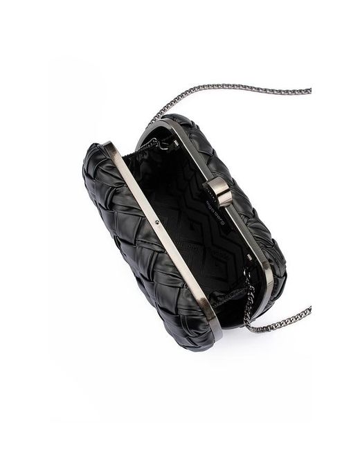 Olga Berg Black Haven Woven Clutch