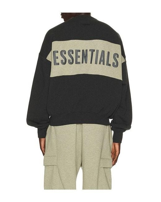 Fear Of God Black Cropped Relaxed Panelled Sweatshirt for men