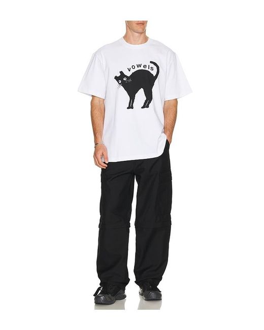 vowels White Kitty Tee for men