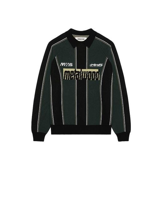 METALWOOD STUDIO Green Knit Football Top for men