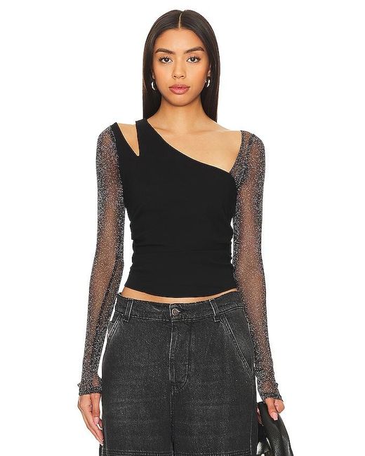 Free People Black X Revolve Janelle Layered Top