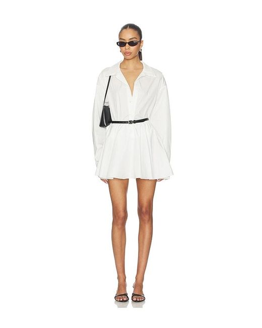 Norma Kamali White Flared Mini Skirt