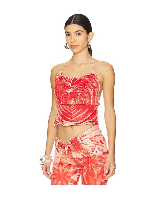 MASHA POPOVA Red Love Heart Bandana Top