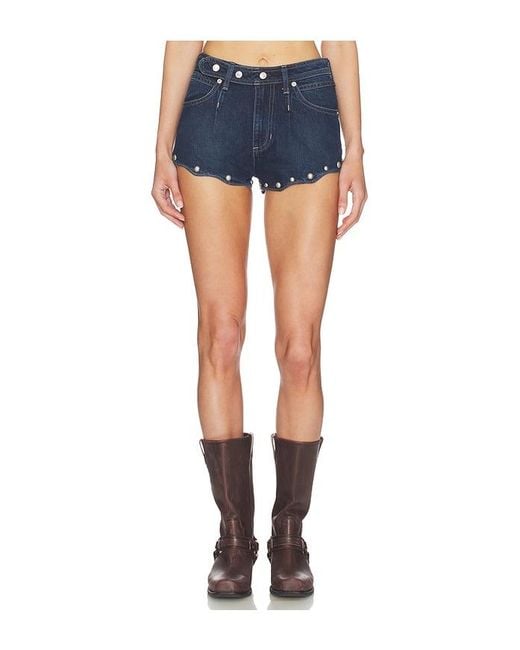 Free People Blue X We The Free Late Night Stud Short