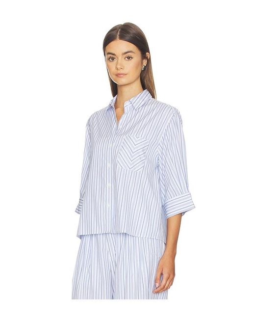 Rag & Bone White Lucia Stripe Poplin Shirt