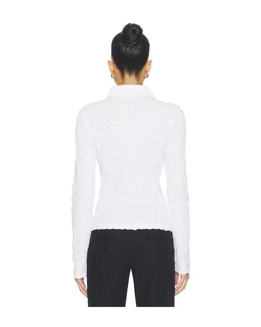 Samsøe & Samsøe White Sadaisy Zip Blouse