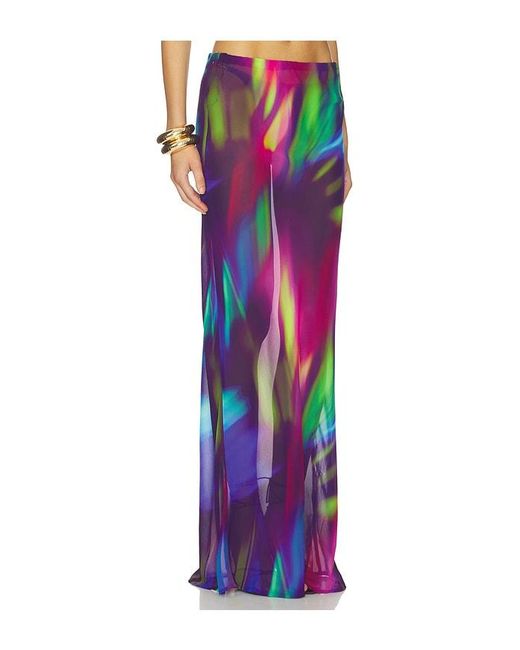 Runaway the Label Multicolor Cyrus Low Waist Sheer Maxi Skirt