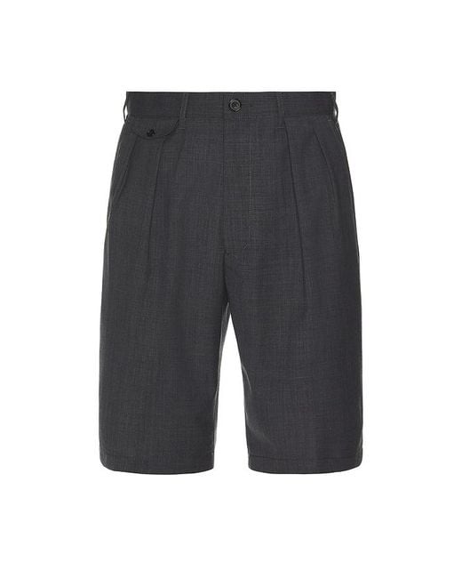Beams Plus Gray 2 Pleats Shorts Wool Tropical for men