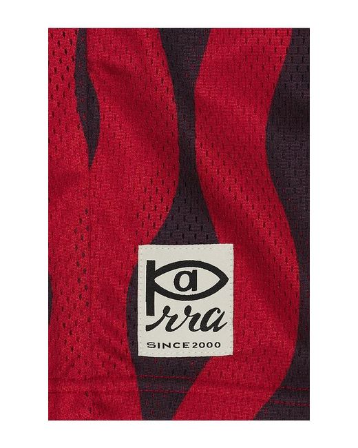 by Parra Red Waved Mesh Shorts for men