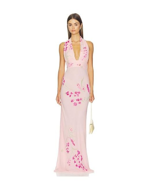 Lovers + Friends Pink Ellison Gown