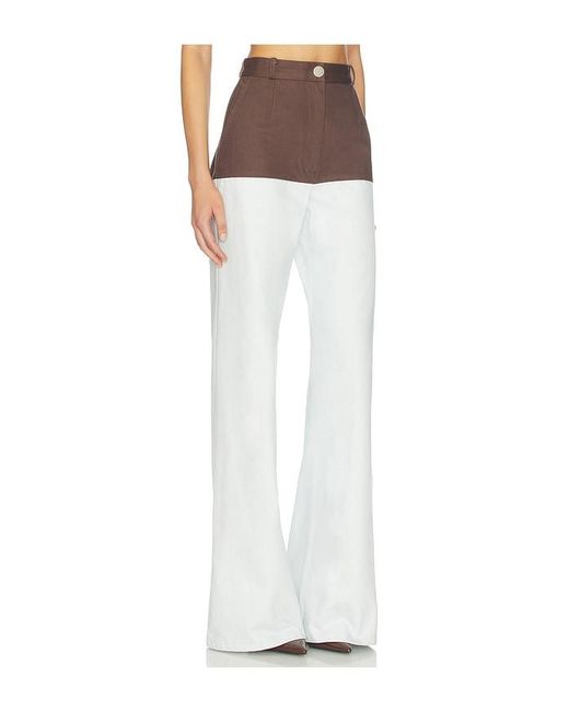 Matthew Bruch White High-Waist Combo Jeans