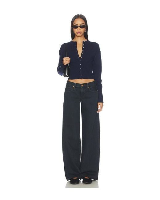 SLVRLAKE Denim Blue Lexi Low Rise Wide Leg Jeans